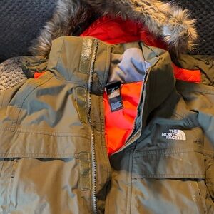 The North Face Kids' Olive and Orange Puffer Jacket